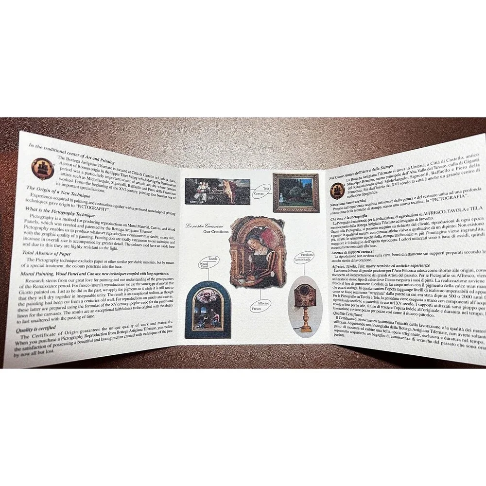Bottega Artigiana Tifernate Fresco Melozzo da Forli Angel 2011 Box COA Gold Leaf